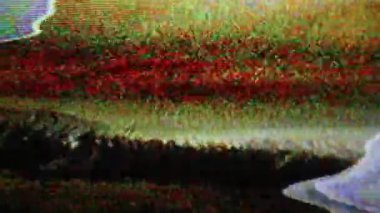 Eski bir televizyondan ses ve statik ve elektronik ses kaydı