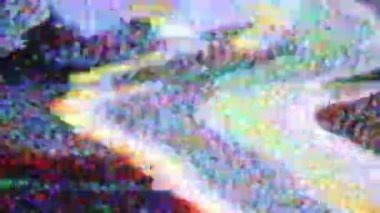 Eski bir televizyondan ses ve statik ve elektronik ses kaydı