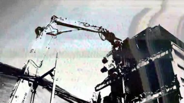 biraz benzeyen bir binadan aşağı kırma vinç gibi bir dinozor yeme!