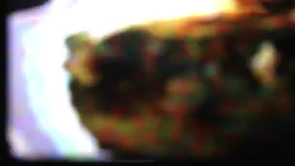 Static and electronic noise captured from an old television with audio — Stock Video