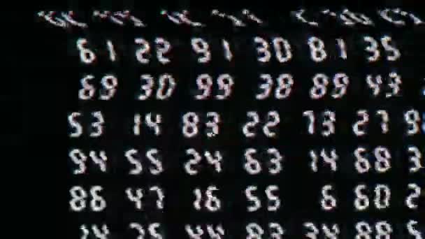 Close-up of digital numbers sequence — Stock Video