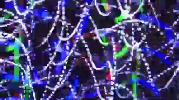 Disco mönster gjorda av blured lampor — Stockvideo