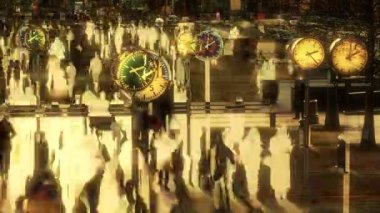 london docklands yürüyüş kalabalığından Timelapse