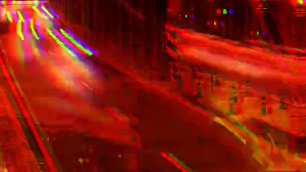 Corrida de tráfego noturno na auto-estrada em cena timelapse — Vídeo de Stock