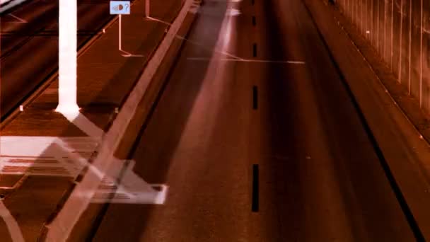 シーン タイムラプスで高速道路上のトラフィックのラッシュ — ストック動画