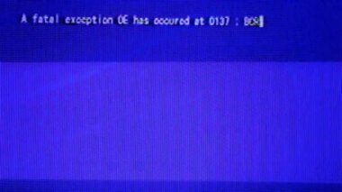 ölümcül hata, verilerin bilgisayar ekranında