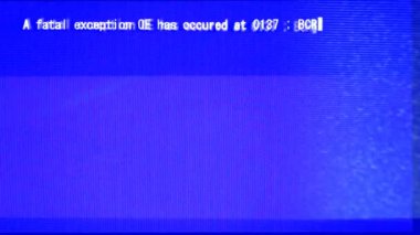ölümcül hata, verilerin bilgisayar ekranında