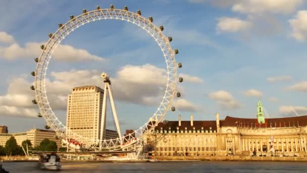 Londýnské oko millenium kolo — Stock video