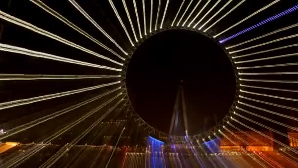 Abstract pattern made from multipe timelapse shots of the london eye at night on long exposures — Stock Video