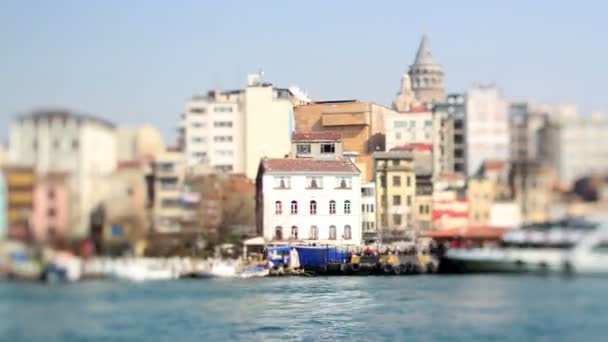 Vista de la torre de galata y los alrededores — Vídeo de stock