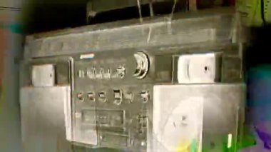 bir fantastik görünümlü retro getto blaster stopmotion