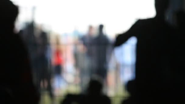 Abstract blur of a crowd at a music festival — Stock Video