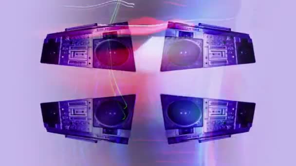 Stopmotion av en fantastiskt snygg retro ghetto blaster — Stockvideo