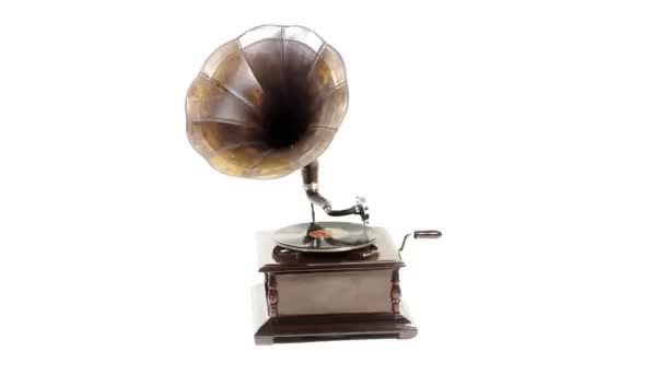 A vintage gramophone moving around — Stock Video