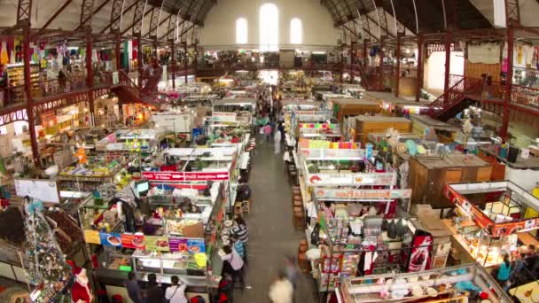 Timelapse Visa inuti livsmedelsmarknaden i guanajuato, Mexiko — Stockvideo