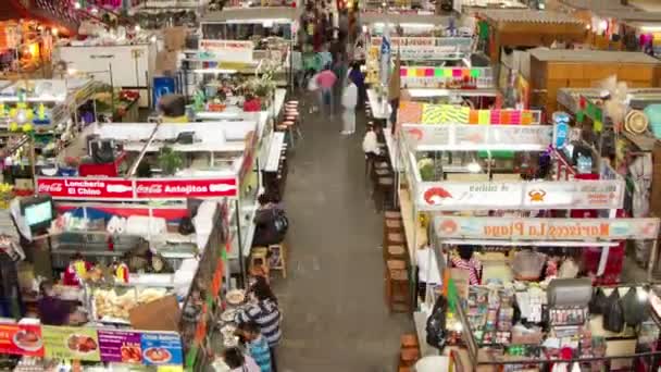 Timelapse Visa inuti livsmedelsmarknaden i guanajuato, Mexiko — Stockvideo