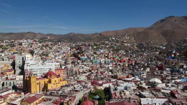 Die wunderschöne Skyline der Stadt Guanajuato, Mexiko. — Stockvideo