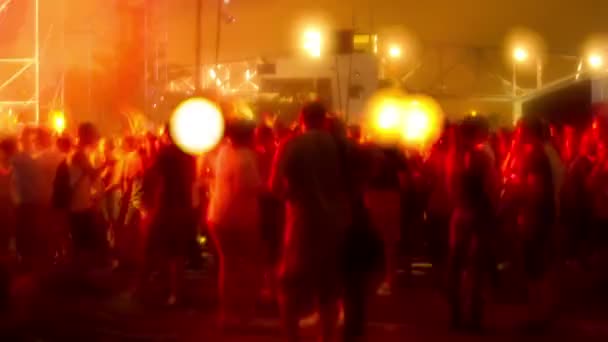 Timelapse publiczności festiwalu muzyki tanecznej w Barcelonie — Wideo stockowe