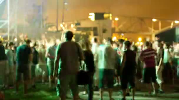 Timelapse del pubblico ad un festival di musica da ballo a Barcellona — Video Stock