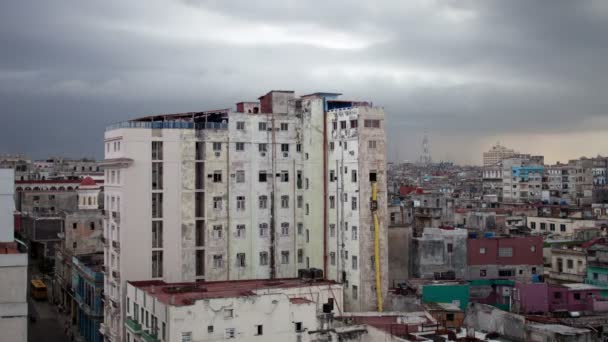 Dramatyczne timelapse w Hawanie na Kubie panoramę — Wideo stockowe