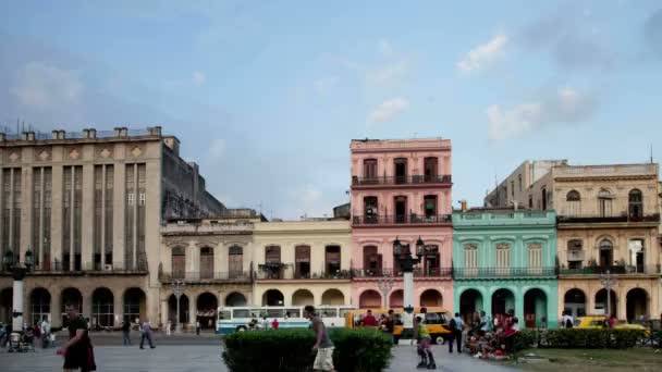 Timelapse havana Kuba Panorama, s uvedením vztahuje změna stíny, jak mraky závod nad hlavou — Stock video