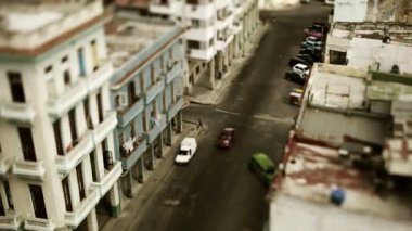 Havana, Küba'ya sokağa bakıyor timelapse tilt ve shift