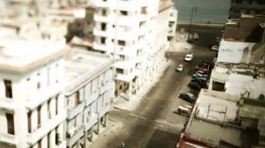 Tilt ve shift timelapse sokak sahnesi Havana, Küba