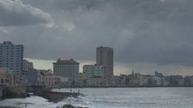 kıyı Malecón road, havana, Küba'nın Timelapse