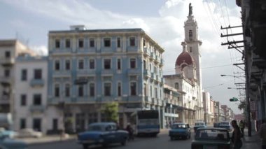 bir çatı terası, Küba Havana skyline vurdu