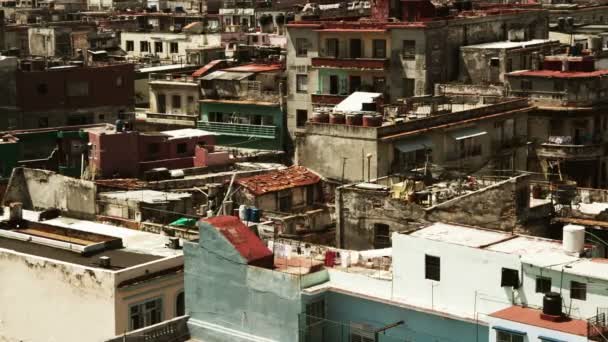 La Habana horizonte disparado desde una terraza en la azotea, cuba — Vídeo de stock