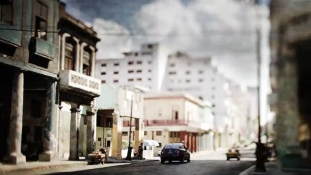 Havana skyline shot from a roof terrace, cuba — Stock Video