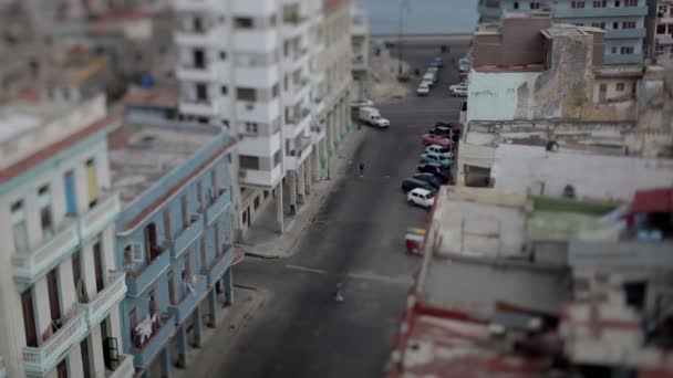 La Habana horizonte disparado desde una terraza en la azotea, cuba — Vídeos de Stock