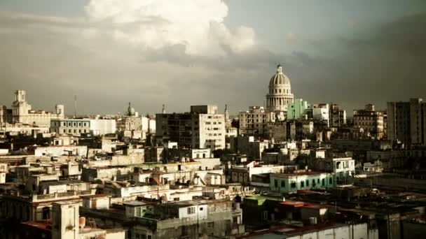 Havana manzarası ve bina, capitolio Küba Timelapse — Stok video