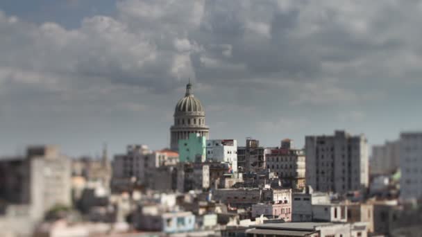 Timelapse of the havana skyline and capitolio building, cuba — Stock Video