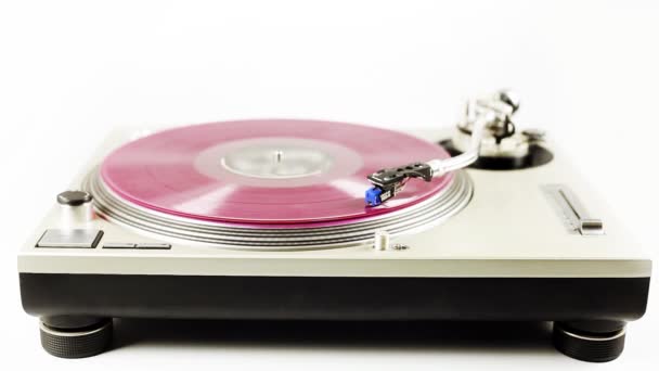 Close-up of the rings on a turntable platter, whilst spinning — Stock Video