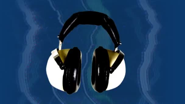 Cools regardant écouteurs audio tournant autour 