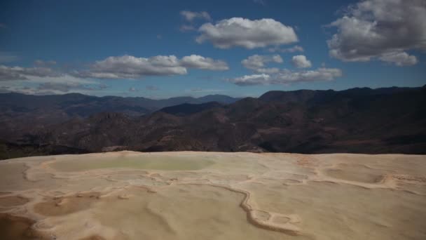 Timelapse of the unique and beautiful landscape of hierve al aqua — Stock Video