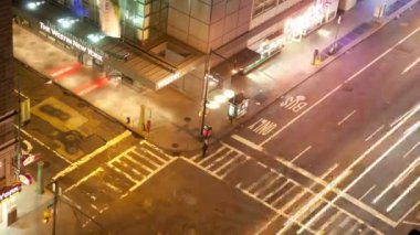 uzun pozlama timelapse ateş trafik ile manhattan sokak sahnesi