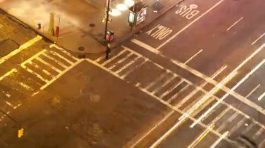 uzun pozlama timelapse ateş trafik ile manhattan sokak sahnesi