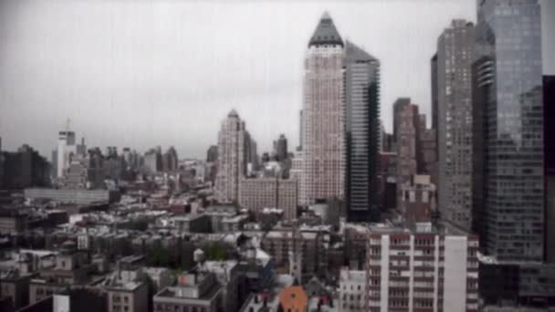 Wolkenkratzer und Türme in Manhattan Skyline Ansicht — Stockvideo