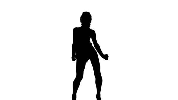 性感舞者的影子，轮廓 — 图库视频影像