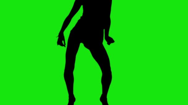 Abstracte silhouet gemaakt van een sexy disco dancer — Stockvideo