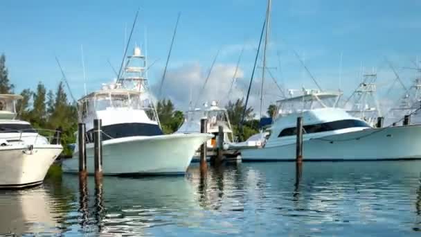 Beautiful and dramatic sunset timelapse with wonderful colours of yachts — Stock Video