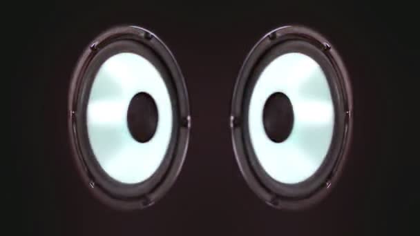 Eine Lautsprechermembran, die zum Klang des Basses pumpt — Stockvideo
