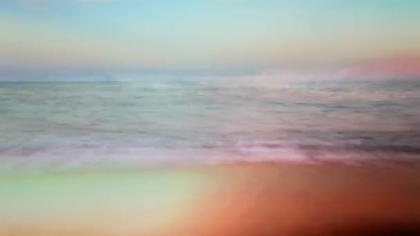 Abstract beautiful tranquil shot of sea and beach at sunset — Stock Video