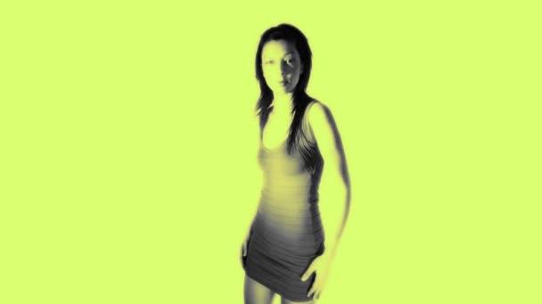 Sexy disco dancer against green screen — Stock Video