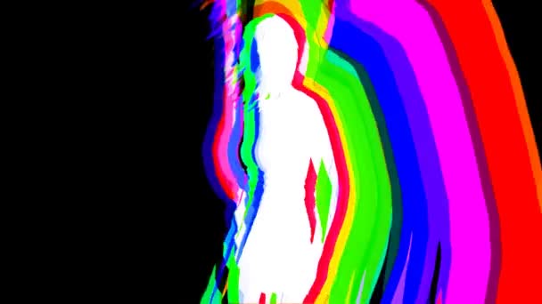 Koel en kleurrijke clip van overlappende sexy danser schaduwen en patronen — Stockvideo