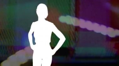 güzel ve renkli küçük seksi dansçı gölgeler ve desen