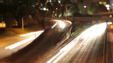 şehir merkezinde bulunan karayolunda trafik Timelapse los angeles