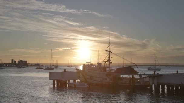 Pôr do sol timelapse na cidade costeira de la paz — Vídeo de Stock